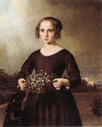 Ferdinand von Rayski Portrait of a Young Girl oil on canvas